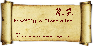 Mihályka Florentina névjegykártya